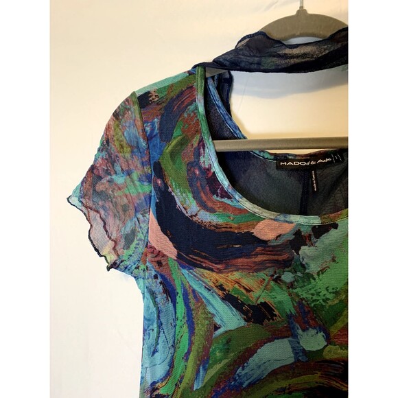 Mado et Les Autres dress (size small) ART YOU WEAR French design on mesh BOHO - Picture 2 of 14